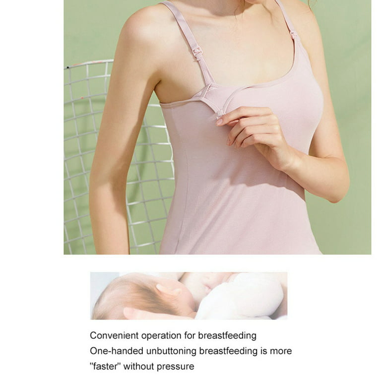 Spdoo Women's Nursing Tank Tops Breastfeeding Bra Maternity Camisole with  Built in Shelf Bra