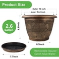 thumbnail image 6 of 12 Inch Large Planter Pot for Plants Indoor Outdoor, 4 Pack Plastic Flower Pots with Drainage Hole & Tray, Modern Decorative Garden Pot with Saucer, Plant Container for House, 6 of 7