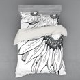thumbnail image 2 of Ambesonne Leaf Bedding Set 3 Pcs, Sunflower Botany Growth, Twin, Black White, 2 of 3