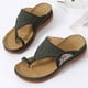thumbnail image 5 of Zapatillas de cuña informales de tacón medio con flores y punta redonda de verano de talla grande para mujer Wmkox8yii  hj789, 5 of 5