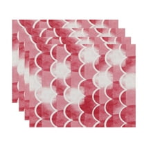Simply Daisy, 18 x 14 Inch, Zircoland, Geometric Print Placemat (Set of 4), Red