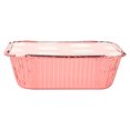 thumbnail image 6 of Foil Lux 12 oz Rectangle Pink Aluminum Take Out Container - Polka Dot Paper Lid - 5 3/4" x 4 3/4" x 1 3/4" - 50 count box, 6 of 11
