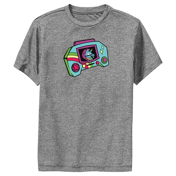 Boy's Fortnite Rainbow Smash Console Performance Graphic Tee Charcoal Heather Large
