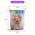 thumbnail image 5 of Peace Love Pride Yorkshire Terrier with Rainbow Sunglasses LGBT LGBTQ+ Foldable Laundry Basket Yorkie Dog Lover Gifts Organizer Storage with Handles - 01004, 5 of 5