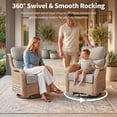 thumbnail image 2 of PARKWELL 2PCS Outdoor Swivel Gliders Patio Wicker Swivel Rocking Chair with Removable 6-Inch Thick Cushions and High Back in Yellow Wicker, 2 of 6