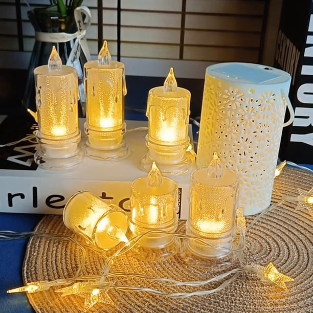 Luz De Las Velas Lámpara Luz de vela LED de cristal Adornos decorativos Luz de té de fiesta de boda electrónica