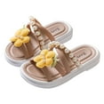 thumbnail image 3 of LUOGENLI Slippers Slippers for Girls 10-12 Years Old Beach Children Shoes Comfortable Soft Soled Slippers Fashion Flower Pearl Beach Sandals and Slippers Slippers for Girls Size 10-12 Khaki 26, 3 of 8