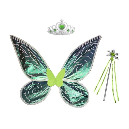 

Dengmore Christmas Halloween Party Wing Large Holiday Party Wing Shape Elastic Shoulder Strap + Crown Toy Stick Three Piece Set Butterfly Wing Decoration