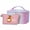 Rainbow Pink + Corgi, variant on Travel Waterproof Women Girls Cosmetic Pouch Case Organizer Makeup Bag with Zipper, Gradient Colorful, Rainbow Pink