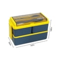 thumbnail image 3 of Fiambrera Bento Box apilable para adultos, 3 compartimentos, a prueba de fugas, con compartimentos extraíbles, apta para microondas., 3 of 8