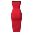 thumbnail image 2 of FashionOutfit Women's Sexy Scuba Crepe Tube Top Body-Con Midi Dress in Various Colors, 2 of 3