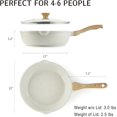 thumbnail image 3 of Nonstick Ceramic Saute Pan 10-Inch, Non-toxic Deep Frying Pan Skillet with Lid, Healthy Jumbo Cooker, Stay Cool Handle, Induction Compatible, PFOA & PFAS Free, 3 of 8