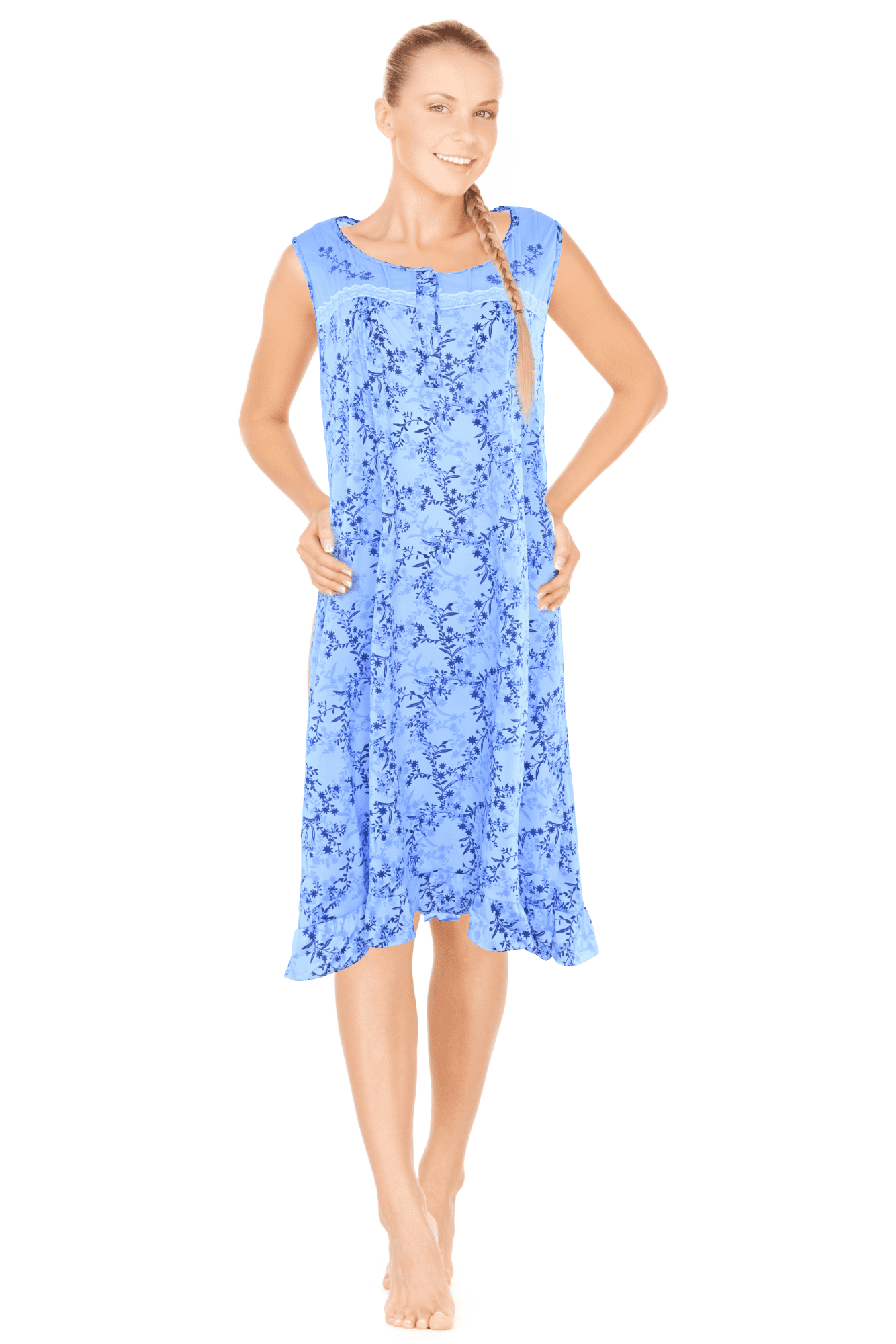 JEFFRICO Womens Sleeveless Nightgowns Sleepwear Soft Pajama Dress