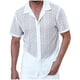 thumbnail image 1 of Camisa Elvqul Hombre Casuales Manga Corta Blanco sin Estampado Solapa, 1 of 7