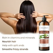velona Jojoba Oil - 16 fl oz (With Pump) | 100% Pure and Natural | Golden, Unrefined, Cold Pressed, Hexane Free | Moisturizing Face, Hair, Body, Skin Care