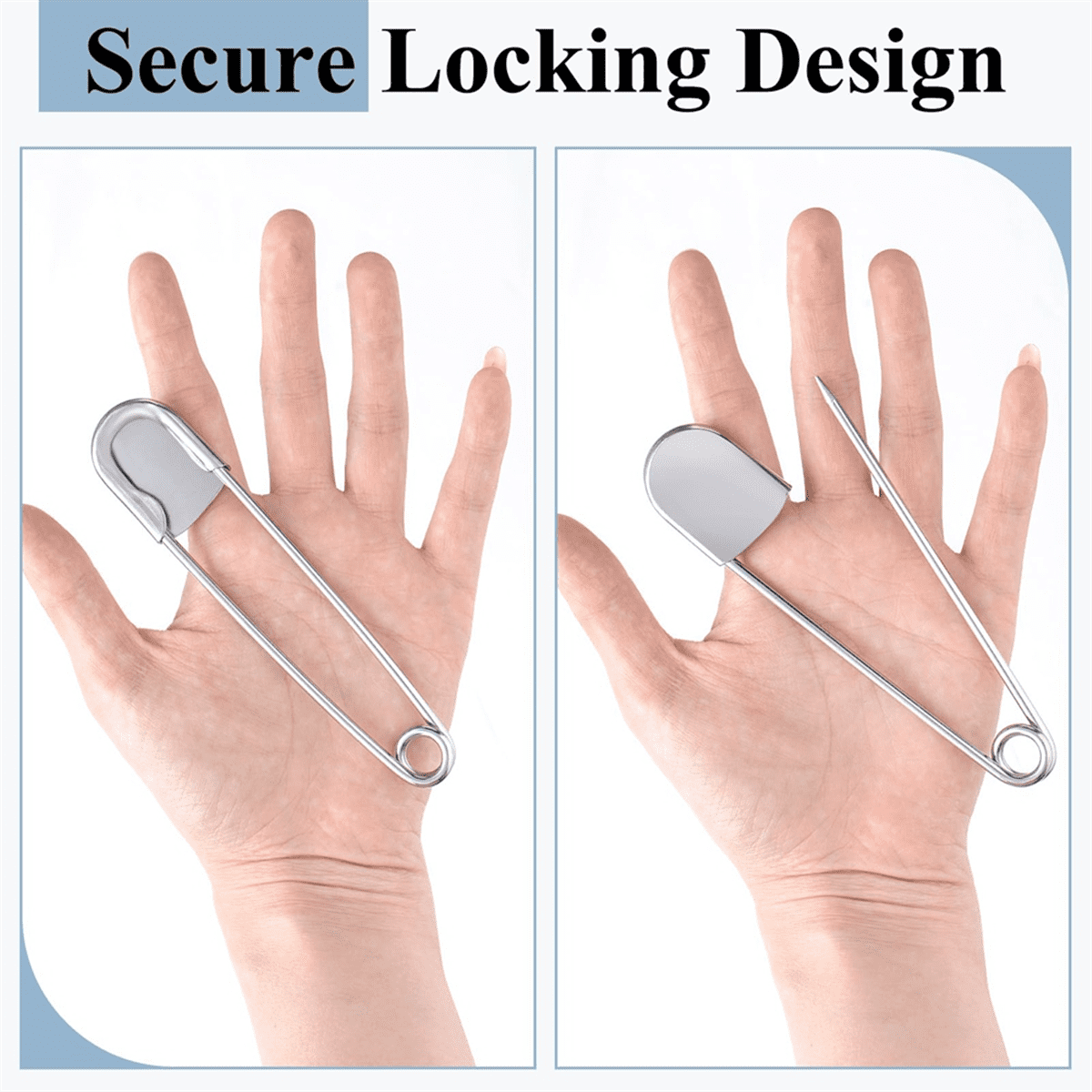 20 Pcs 5 Inch Jumbo Stainless Steel Safety Pins Large Heavy Duty Huge Strong Laundry Pins for Upholstery Sewing Quilting