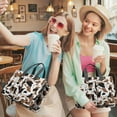 thumbnail image 5 of Canvas Tote Bag for Women with Compartments, Large Cute Cow Chechered Teacher Student Shoulder Bag Nurse Purses Crossbody Bags Work Laptop Book Bag Satchels Handbags, 5 of 6