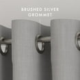 thumbnail image 4 of Noble Linens Light Gray Linen Blend Energy Saving Grommet Curtain Panel, 50" x 84" 2 Panels, 4 of 9