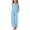 Blue, variant on UACY Girls Cotton Linen Shorts Set Kids Two Piece Outfits Cute Sleeveless Sweatsuit Summer Tank Tops Wide Leg Pants Set