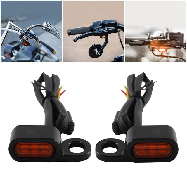 Luz Indicadora de Señal de 2 Piezas para Touring - Negro naranja Naranja negro Yotijar señales de giro de motocicleta