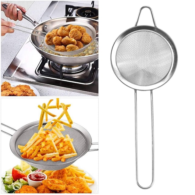 Tea Strainer, 3.3 Inch Fine Mesh Sieve Strainer Stainless Steel Mesh Strainer with Handle for Strain Drain and Rinse