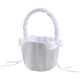 thumbnail image 4 of Cesta romántica de satén blanco con lazo para la ceremonia de boda de la niña de las flores, 4 of 4