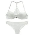 thumbnail image 6 of Womens Lingerie Sets Clearance Lace Bib Pants Coverall Breathable Underwear Set Back Smoothing Bras for Women ,White,M, 6 of 6