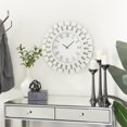 thumbnail image 2 of DecMode 2" Silver Glass Starburst Mirrored Wall Clock, 2 of 7