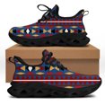 thumbnail image 1 of Zapatos vulcanizados casuales con estampado geométrico creativo para mujer, diseño de rayas tribales, con cordones, zapatillas ligeras para correr, 1 of 6