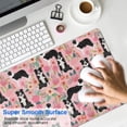 thumbnail image 4 of Long Mouse Pads for Desk,Pink Border Collie Dog and Flower Floral Desk Mats on Top Of Desks, Desk Mouse Pad Extra Large with 3mm Non-Slip Base and Stitched Edge for Gaming,Office,Work,Home 31.5"x11.8", 4 of 6