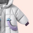 thumbnail image 5 of 6-12 Months Newborn Baby Winter Hooded Snowsuit Deer Ear Padded Romper Infant Zipper Warm Jumpsuit Outfit, 5 of 7