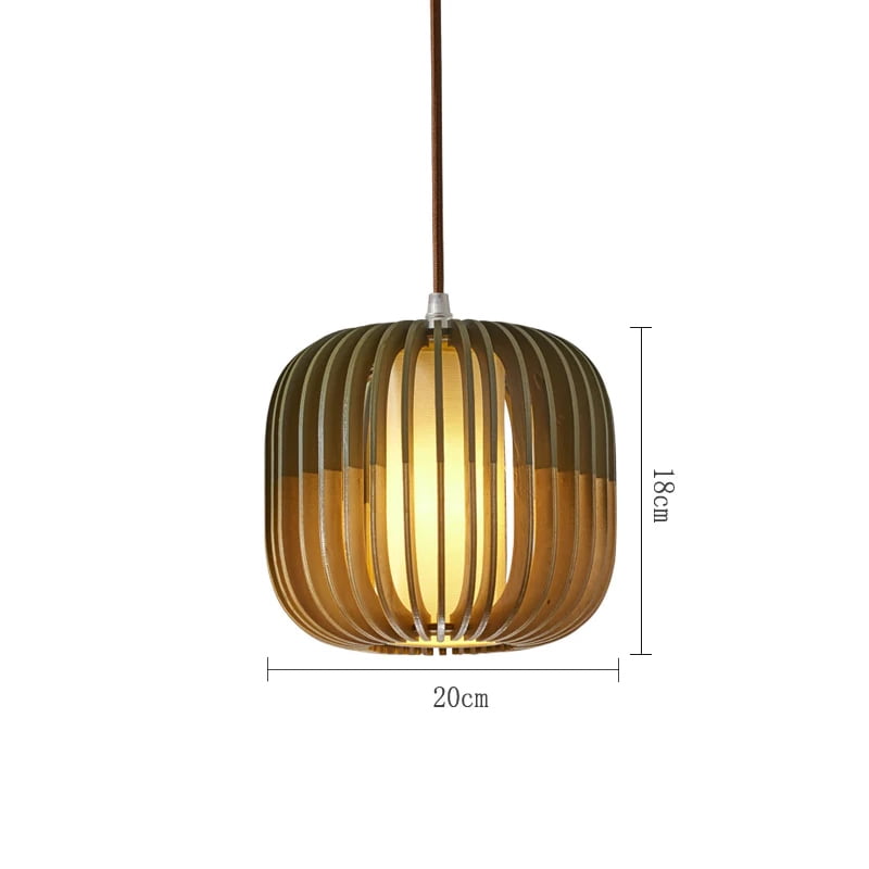 Arturesthome Wood Pendant Lights, Wicker Drum Chandelier Boho Pendant Light Basket Lighting Fixture, Large Natural Woven Hanging Lamp for Kitchen Island Dining Room Entryway