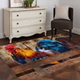 thumbnail image 5 of Farmhouse Rooster Kitchen Runner Rug 2.7x5 Washable Runners for Hallway Non Slip Vintage Farm Chicken Sunflower Wooden Large Area Rug Indoor Floor Carpet for Bathroom Laundry Entryway Bedroom, 5 of 8