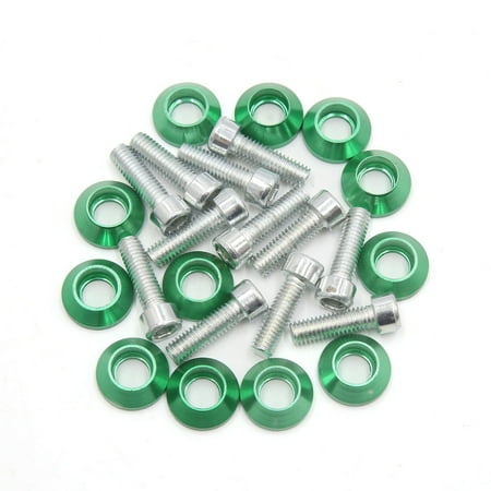 Motorcycle Show Plate - 12Pcs 6mm Thread Green Aluminum Alloy Motorcycle License Plate Frame Bolt Screws