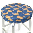 thumbnail image 3 of Picia dogs Pattern Round Stool Covers Comfy Seat Covers Stretch Removable Washable Chair Slipcover Round Bar Chair Cushion Cover-13 inch, 3 of 7