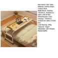 thumbnail image 4 of AQMD Overbed Table for Full/Queen Size Bed Frame, Mobile Computer Desk with Rolling Wheel, Height and Length Over Bed Laptop for Home Bedroom Office Hospital,Wooden Color, 4 of 7
