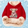 thumbnail image 4 of Kids Highland Cow Sweatshirt- Soft Lined Christmas Sweatshirts with Highland Cow Print, Cozy Warm Kids Jacket Top for Winter Outdoor Play and Holiday Activities, 4 of 5