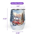 thumbnail image 5 of Santa is Coming Golden Retriever Merry Christmas Xmas Noel Truck Tree 12oz Stainless Steel Wine Tumbler Insulated Cup with Lid Goldens Dog Lover Gifts Idea - 02023, 5 of 5