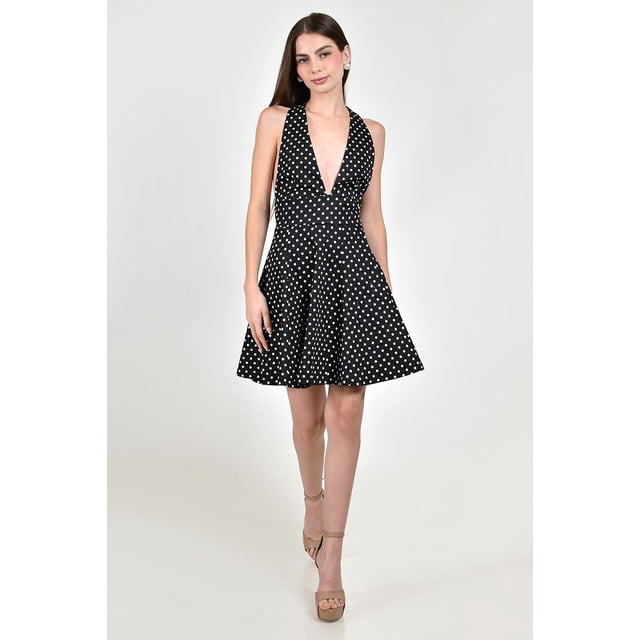 Vestido mini Polka Dots Roman Fashion /Juvenil, 14740 (Negro) negro G