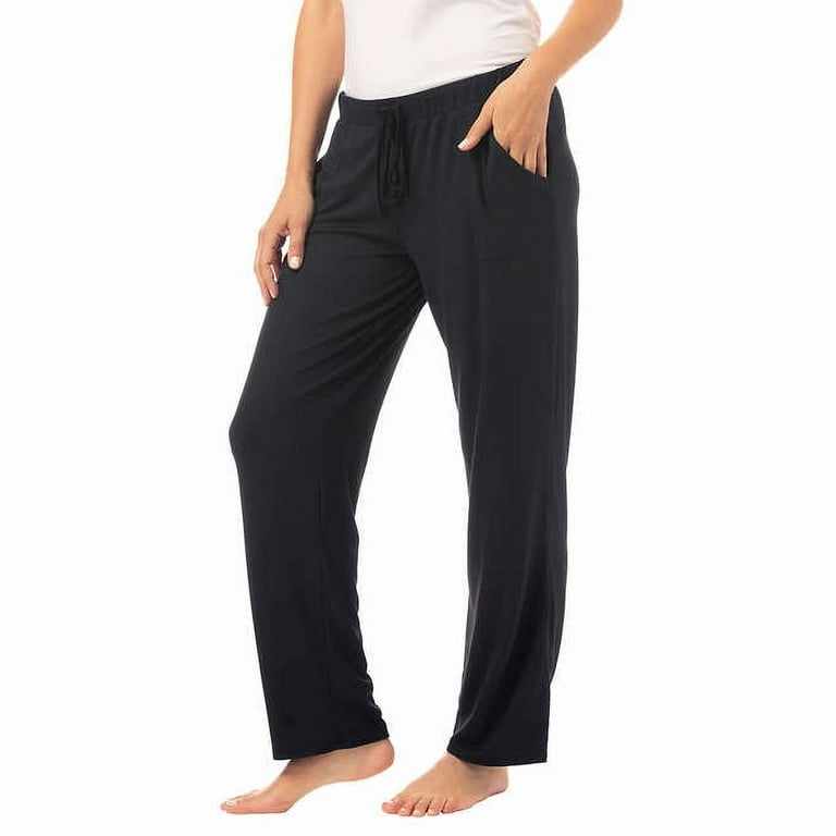 Lucky Brand Women's 2 Pack Straight Leg Lounge Pant with Drawstrings and  Pockets (Simple Buffalo Plaid/Black, X-Large) 