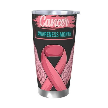 

Goofa Ribbon With Angel Wings for 20 oz Skinny Tumbler Stainless Steel Coffee Mug Slim Vacuum Insulated Travel Cup Car Cup-Without Straw