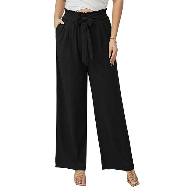 Chiclily Belted Wide Leg Pants for Women High Waisted Business Casual ...