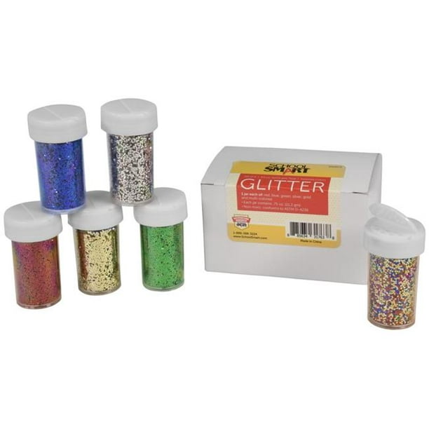 School Smart 2004073 0.75 oz Craft Glitter, Assorted Color Set of 6