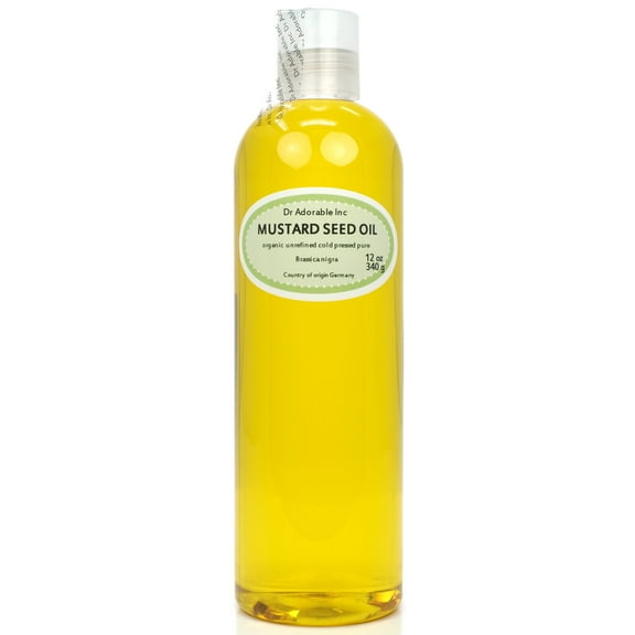 Dr Adorable - 12 oz - Mustard Seed Oil - Unrefined 100% Pure Organic Cold Pressed Natural