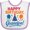 White and Lavender, variant on Inktastic Happy Birthday Grandpa Party Hat Balloons Boys or Girls Baby Bib