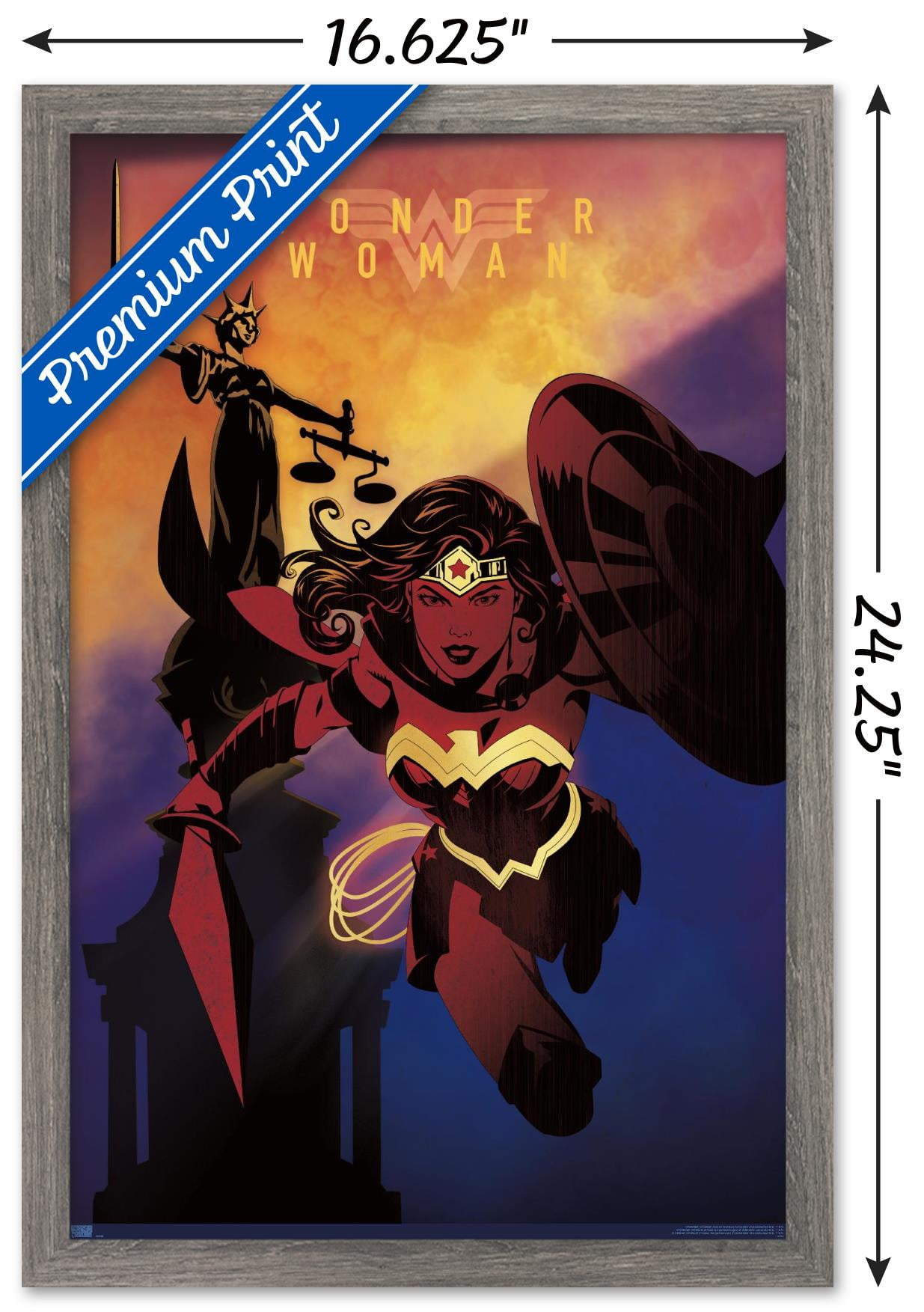 DC Comics: Dark Artistic - Wonder Woman Wall Poster, 14.725" x 22.375" Framed