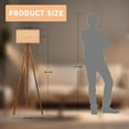 thumbnail image 5 of Wood Tripod Floor Lamp for Bedroom, Farmhouse Wooden Floor lamp with 3 Color Temparature LED Bulb for Living Room, Office, Footswitch,ETL Listed/Brown Wood Color, 5 of 14