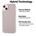 thumbnail image 4 of CoverON For Apple iPhone 15 Case, Hybrid Slim fit Hard Back TPU Rim Phone Rigid Cover, Clear with Chrome Buttons, 4 of 8