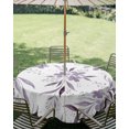 thumbnail image 2 of Outdoor Tablecloth with Umbrella Hole Zipper Purple Floral Round Tablecloth 54" Waterproof Outside Table Cloth Watercolor Botanical Flower Country Spring Patio Table Cover Tablecloths for Picnic, 2 of 8