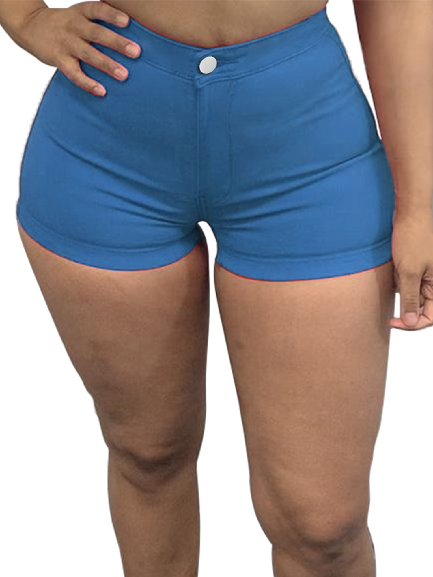 Haite Ladies Stretchy Shorts Casual Classic Bottoms Plus Size Fashion  Bottomings Street High Waisted Stretch Folded Hem Denim - Walmart.com